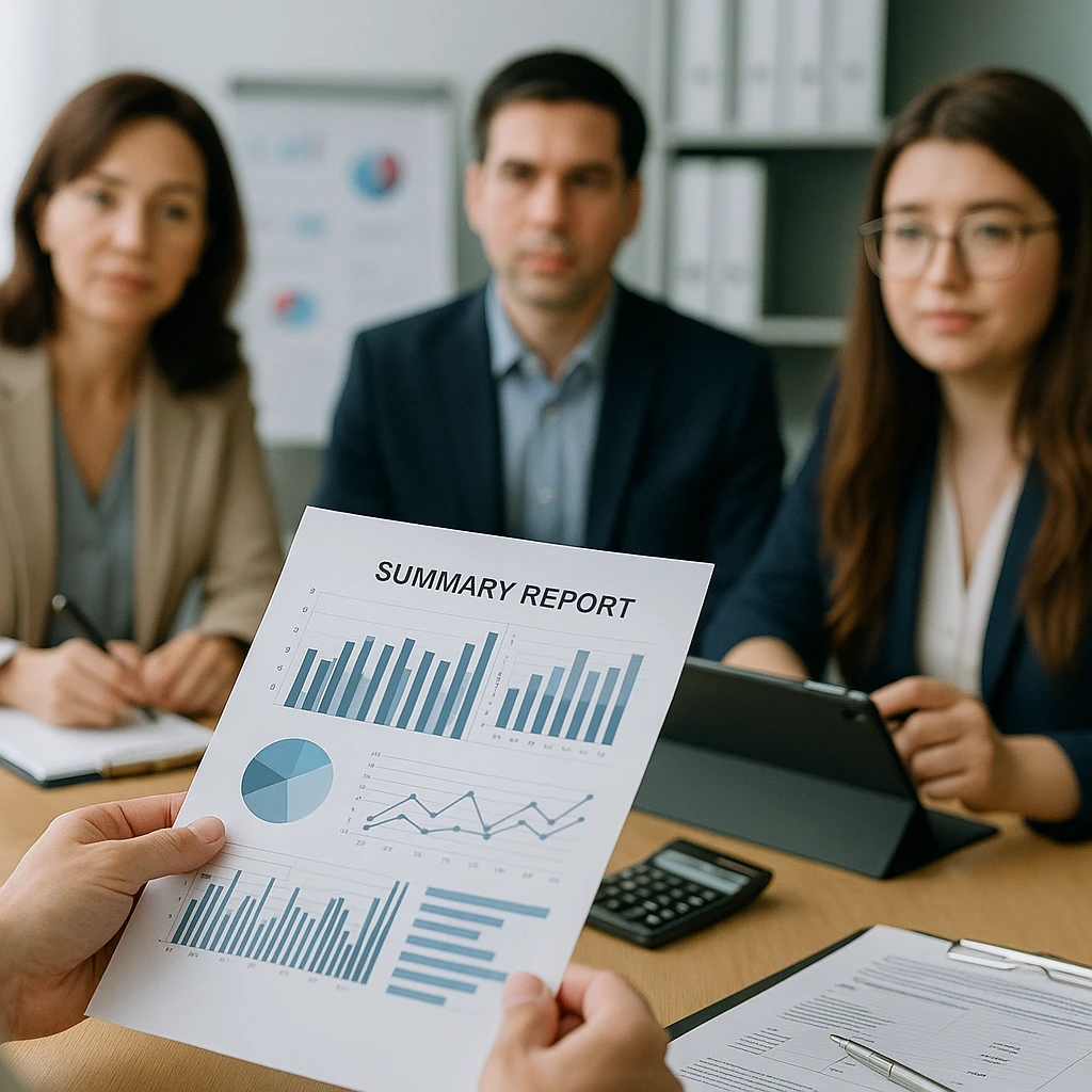 Administrador revisando documentos del condominio